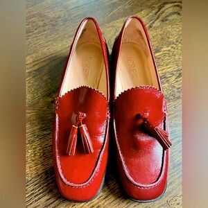 SOLD JCREW COLLECTION Leather tassel loafers burgundy red leather. 37.5